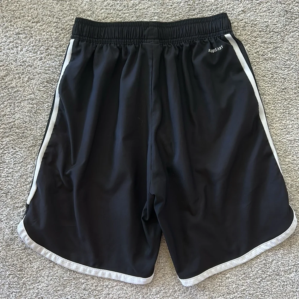 Men’s Adidas Black Shorts with White Accents - Picture 2 of 2